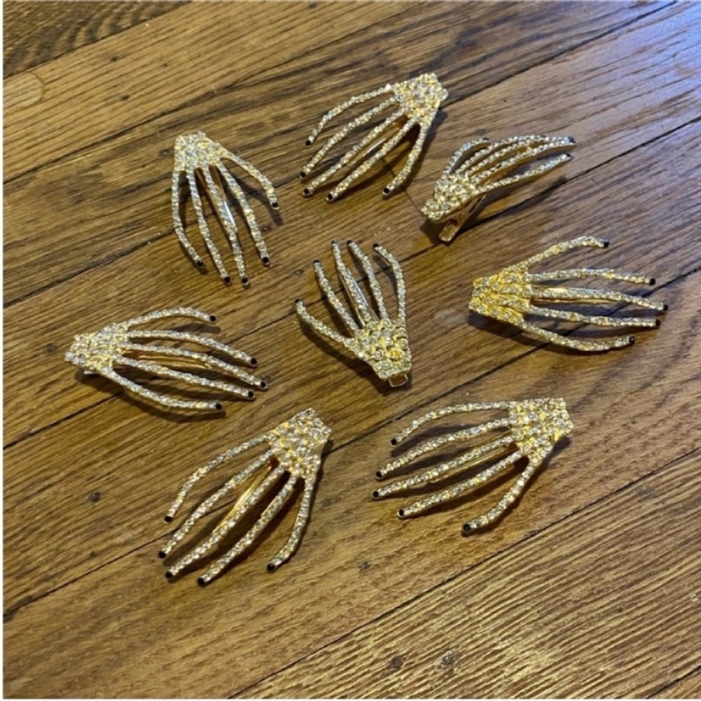 Crystal Skeleton Hair Clips - Picture 1 of 6